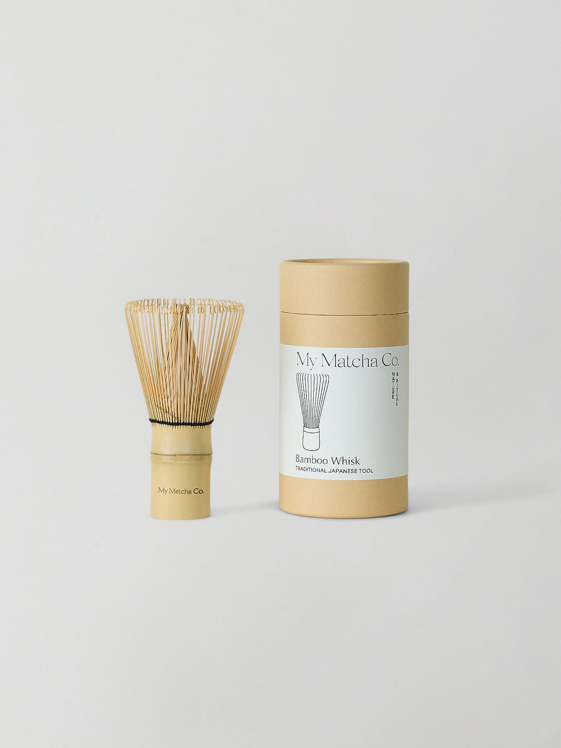 My Matcha Co. Bamboo Whisk Chasen with Eco Friendly Cardboard Packaging