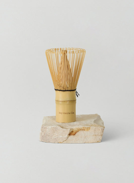 My Matcha Co. Bamboo Whisk Chasen on Stone