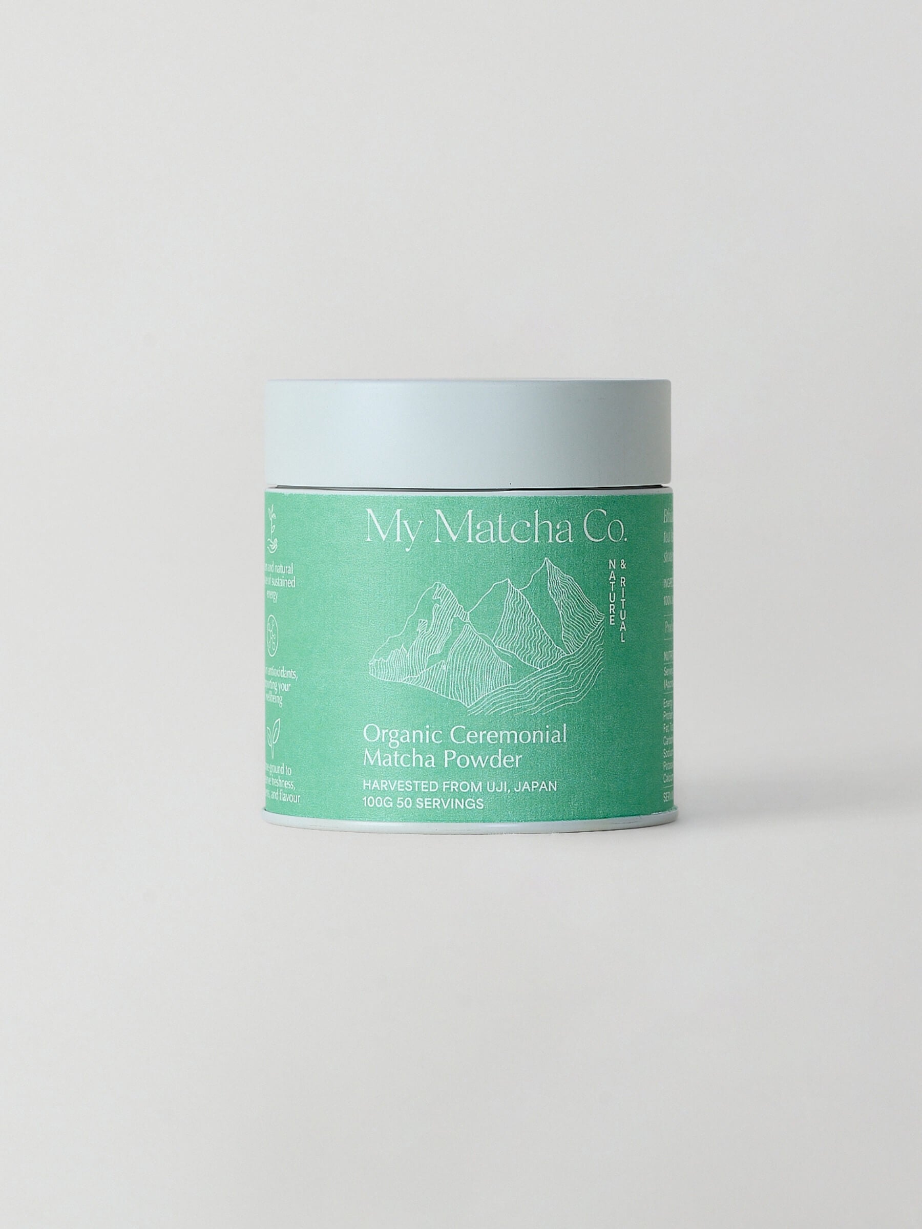 My Matcha Co. organic ceremonial-grade matcha powder 100g, stone-ground Japanese green tea