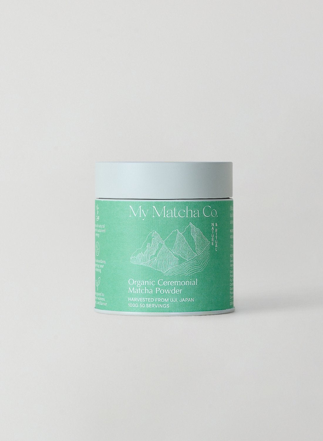 My Matcha Co. organic ceremonial-grade matcha powder 100g, stone-ground Japanese green tea